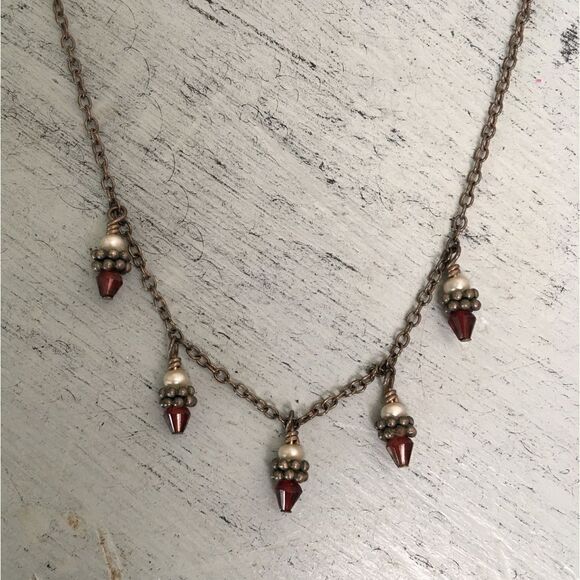 Delicate blackened silver charm necklace - Picture 5 of 5